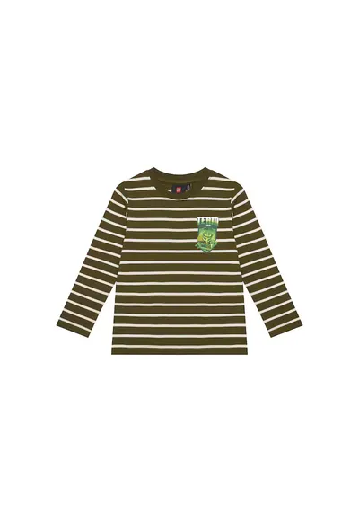 Bluza cu maneca lunga pentru copii - verde/crem