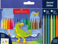 Carioci 18+6 culori metalizate/set, Dinozauri Faber-Castell