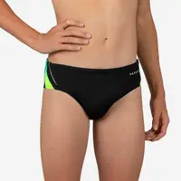 Slip de baie înot 900 Yoke Negru-Verde Băieți adolescenți