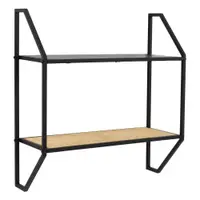 Raft negru/în culoare naturală etajat din metal 61 cm Depok – Premier Housewares