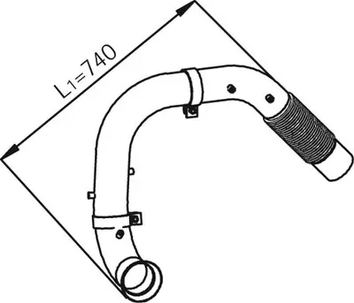 Racord evacuare (lungime:740 742,2mm) potrivit MERCEDES AXOR 2 OM926.913-OM926.990 10.04