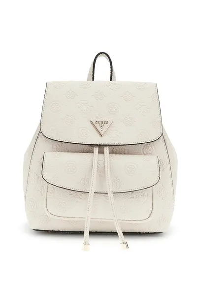 Rucsac din piele ecologica cu model monograma Cresidia II - Crem
