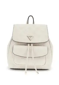 Rucsac din piele ecologica cu model monograma Cresidia II - Crem