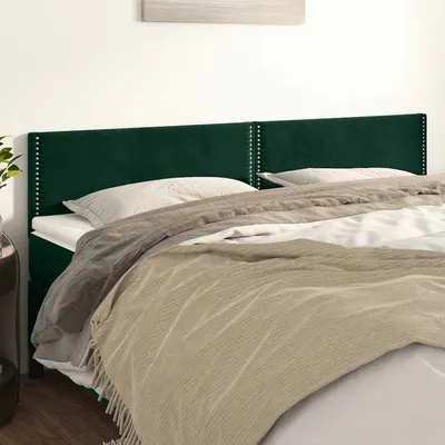 vidaXL Tăblii de pat, verde închis, 200x5x78/88 cm, catifea