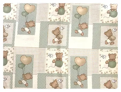 Paturica dubla de vara Junior DeLuxe 100x135 cm ursuleti pe bej