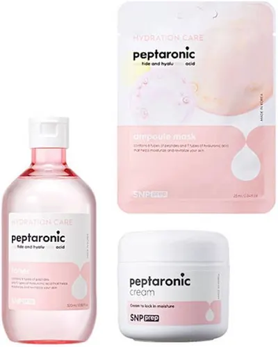 SNP Prep Peptaronic Set – Cremă, toner și mască tip șervețel, 55 + 320 + 25 ml