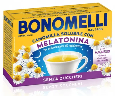 Ceai din plante cu mușețel, melatonină și magneziu, 16 pliculețe, Bonomelli
