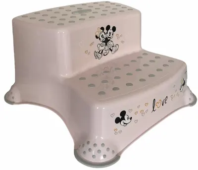 Inaltator de baie cu doua trepte pentru copi Lorelli - Minnie Love, roz deschis