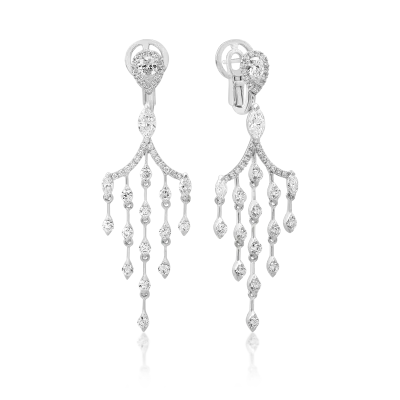Cercei din aur alb cu diamante de 3.2ct