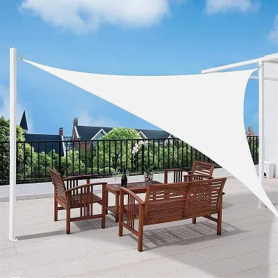 Copertina parasolar triunghiulara, inele prindere, 3x3x3 m, impermeabila 180g/mp