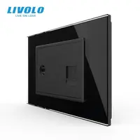 Priza TV + telefon 3M, TV+RJ11, cu rama sticla Negru