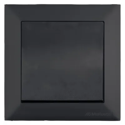 Intrerupator simplu Mutlusan Candela 2125 401 0184, 1P, 10A 250V, IP20, Negru Catifea