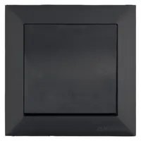 Intrerupator simplu Mutlusan Candela 2125 401 0184, 1P, 10A 250V, IP20, Negru Catifea
