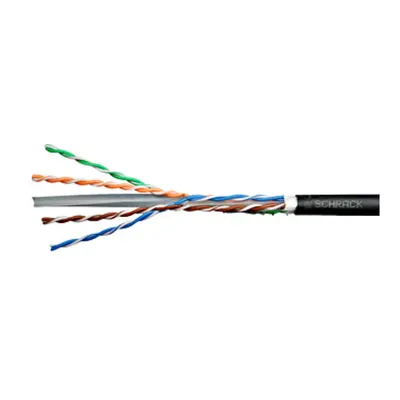 Cablu U/UTP Cat.6, 4x2xAWG23/1, PE de exterior, negru