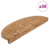 vidaXL Covorașe pentru scări, 30 buc., 65x21x4 cm, bej, semirotunde, mari