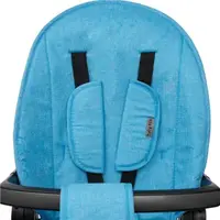 Tricicleta pentru copii Baby Mix Peony Blue cu scaun reversibil,roti EVA cu frana,spatar reglabil,maner parental cu control al directiei,suport picioare pliabil,copertina reglabila ,panou cu muzica,lumini,ghidon pliabil