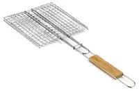 Grătar pentru burgeri Muhler – cu mâner din lemn, 22,5 x 20,5 x 52 cm