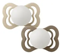Set de suzete Bibs - Supreme, 0-6 luni, 2 bucăți, Vanilla Glow/Dark Oak Glow