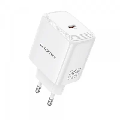 Incarcator Retea Borofone BN33 Fuente, 40W, 1 x USB-C, Alb