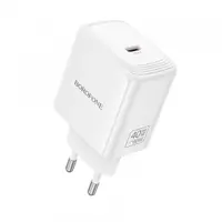 Incarcator Retea Borofone BN33 Fuente, 40W, 1 x USB-C, Alb