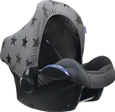 Copertină pentru coș auto cu UPF50 + protecţie Dooky - Grey Stars