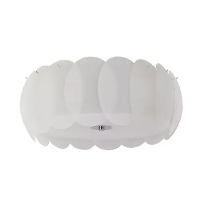 Plafoniera Ovalino, 8 becuri, dulie E27, D:520mm, H:200mm, Alb