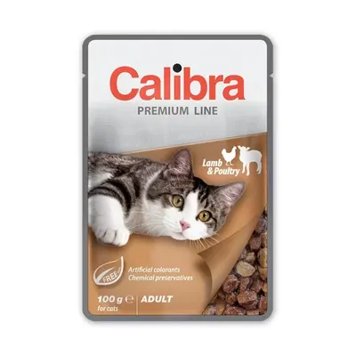 Hrana umeda pisici, Calibra Cat Pouch Premium Adult Lamb & Poultry, 100 g