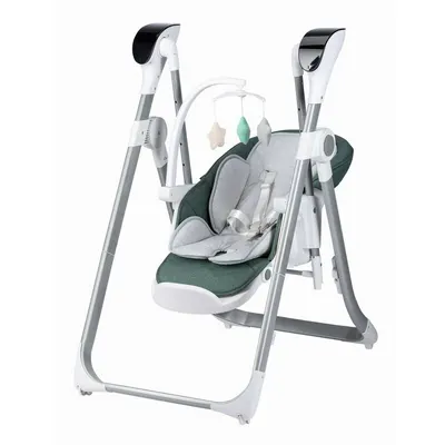 Scaun de masa si balansoar, FreeON, Oli Deluxe, 2 in 1, Transformabil, Multifunctional, Cu melodii de leagan, 0 luni+, Pistachio