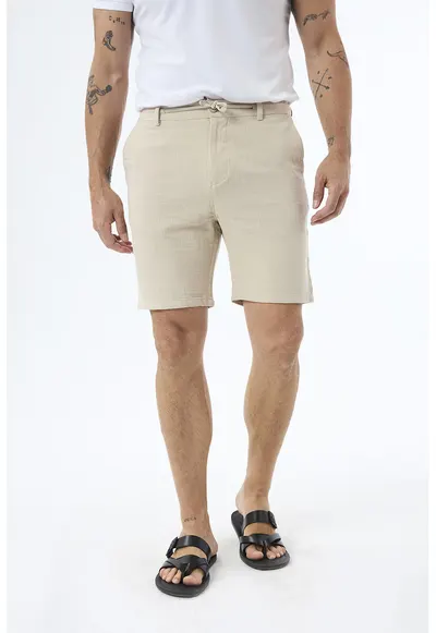 Pantaloni scurti chino din bumbac - Bej