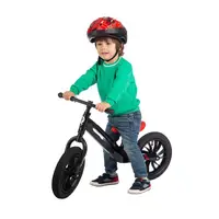 Bicicleta copii fara pedale Balance bike Qplay Racer negrurosu de la 3 ani pana la 30 kg, cadru usor de magneziu, reglabil, sa comoda, acoperita cu piele ecologica, roti de cauciuc gonflabil