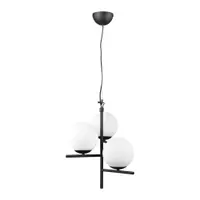 Lustră negru-mat cu abajur din sticlă ø 40 cm Pure – Trio