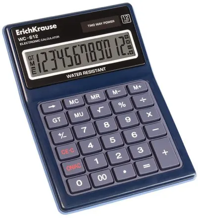 Calculator de birou Erich Krause - WC-612, impermeabil, Afisaj cu 12 cifre