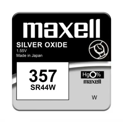 Baterii ceas oxid argint 357 SR44W, 1 Buc. Maxell