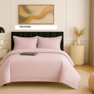 Lenjerie de pat DAMASC roz pudra 230x260 cm, Ralex | 1 buc