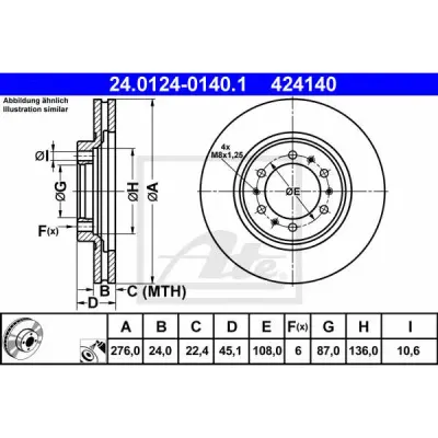 Disc frana ATE 24.0124-0140.1