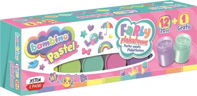 Vopsele pentru postere Bambino Premium - 12+1 culori pastelate, 20 ml, sortiment