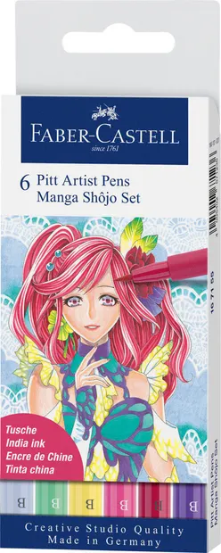 Faber-Castell Pitt Artist - Manga Shojo, 6 culori
