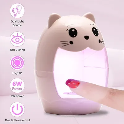 Lampă UV/LED Mini Portabilă Roz 6W pentru Manichiură si Nail Art