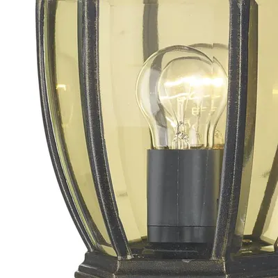 Aplica Newport Outdoor Wall Light Black/Gold Glass IP43