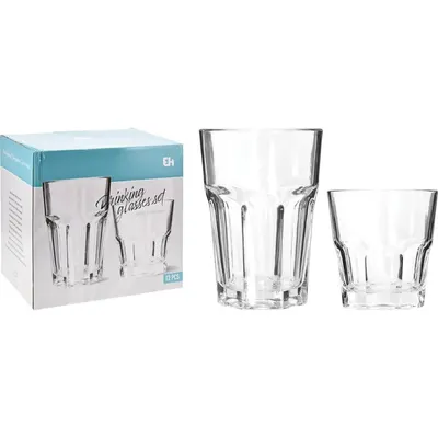Set 12 pahare pentru diferite băuturi 250&360ml