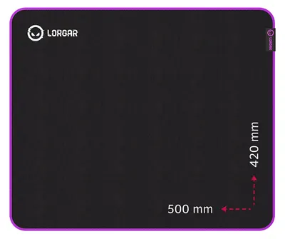 Mouse pad pentru jocuri Lorgar - Main 315, XL, moale, negru/violet