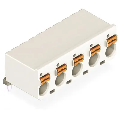 1-conductor THT female header; 1.4 mm Ø solder pin; angled; 2.5 mm²; Pin spacing 7.5 mm; 2-pole; 2,50 mm²; light gray