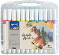 Markere acrilice Spree Artist - Soft Brush, 24 culori