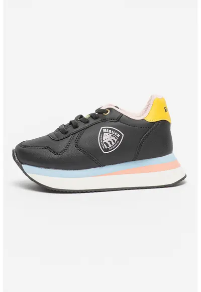 Pantofi sport din piele ecologica cu talpa contrastanta Tiana