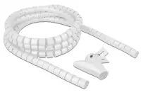 Organizator cabluri spiralat 2.5m x 20mm Alb, Delock 18840