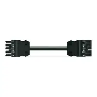 pre-assembled interconnecting cable; Cca; Socket/plug; 5-pole; Cod. A; H05Z1Z1-F 5G 1.5 mm²; 8 m; 1,50 mm²; black