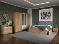 Set dormitor complet Stejar Auriu cu comoda - Acapulco - C36