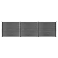 vidaXL Set panouri gard, 526x146 cm, negru, WPC