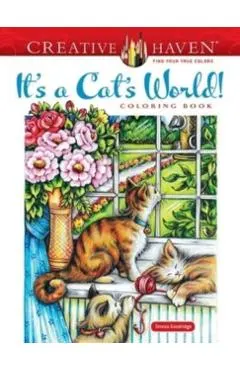 Creative Haven It's a Cat's World! Coloring Book