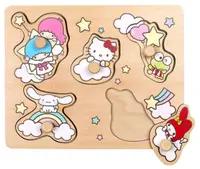 Puzzle din lemn cu mânere Micki - Hello Kitty, 5 piese